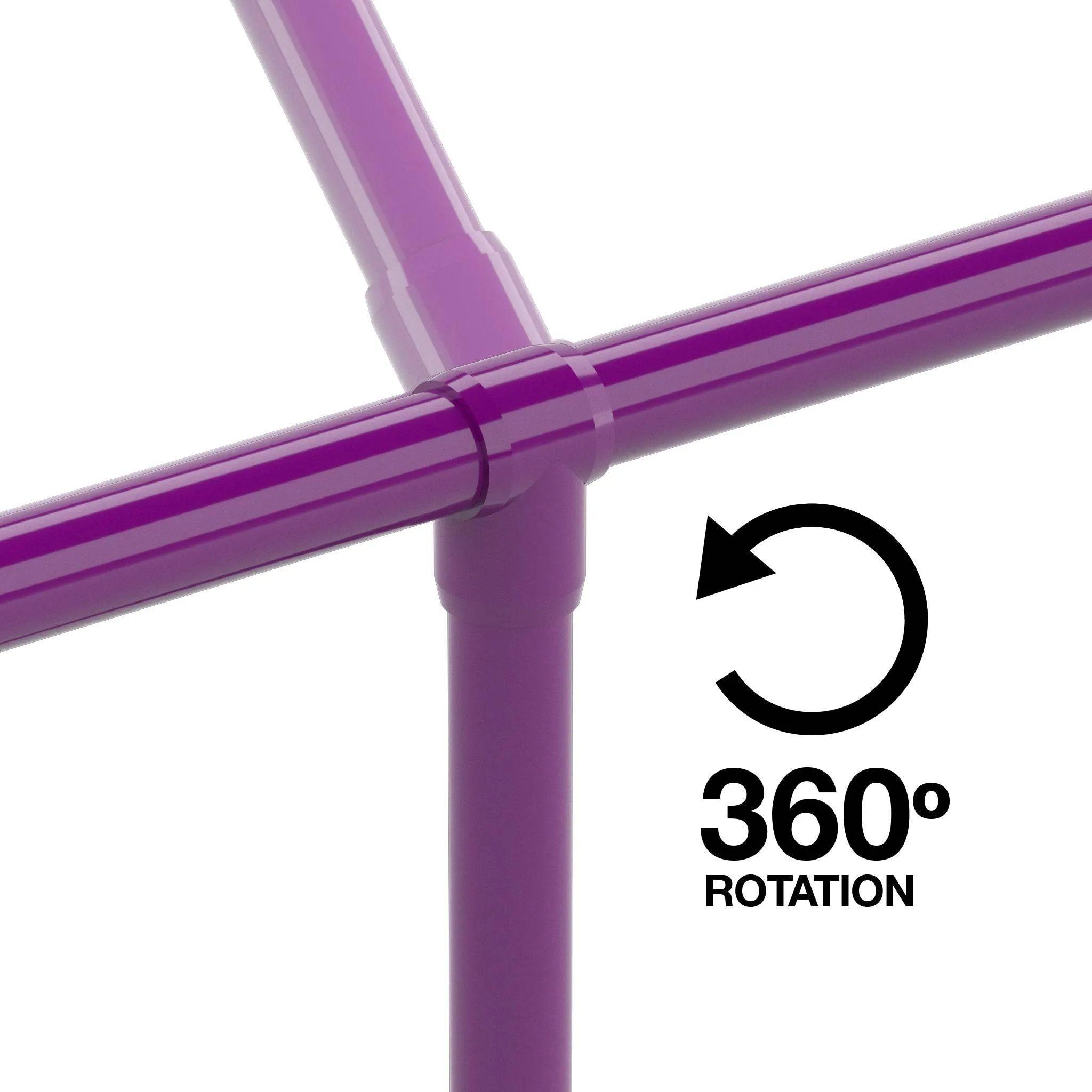 1 in. Slip Sling PVC Tee, Furniture Grade - Purple