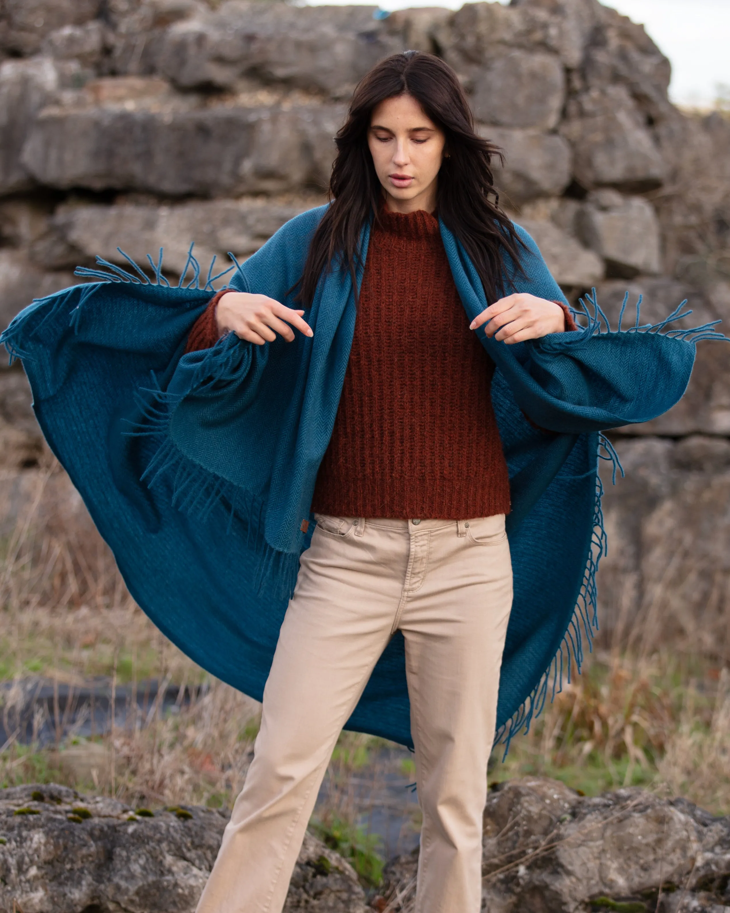 100% Cashmere - Oversize Wrap Shawl Scarf