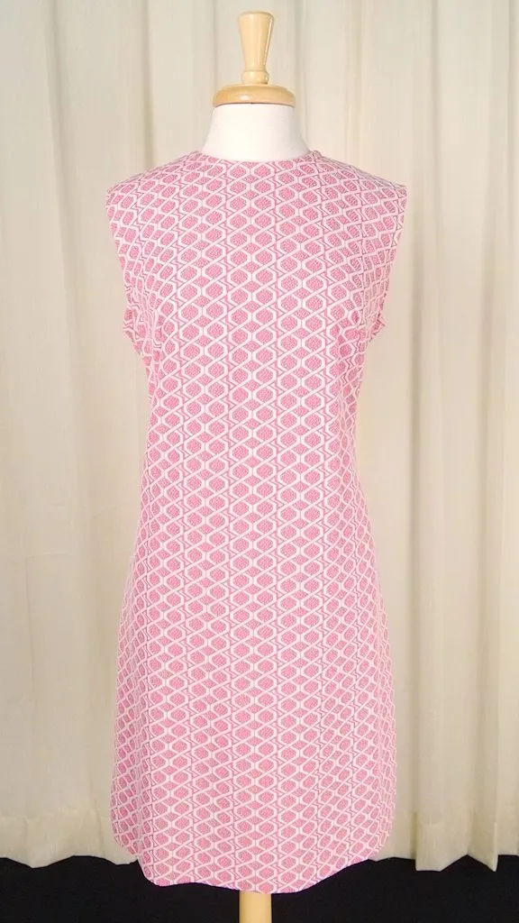 1960s Artsy Pink Dress w Coat
