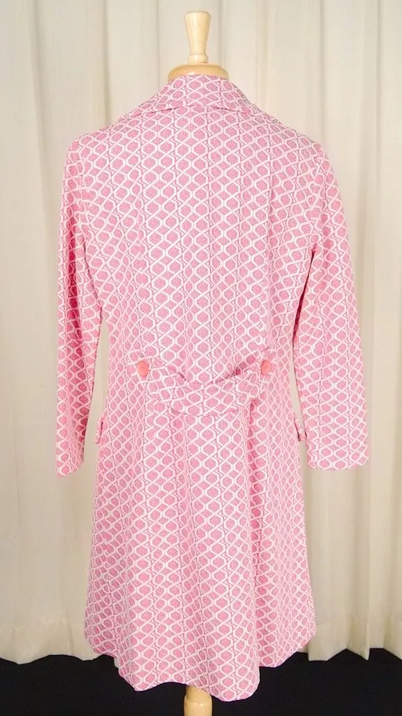 1960s Artsy Pink Dress w Coat