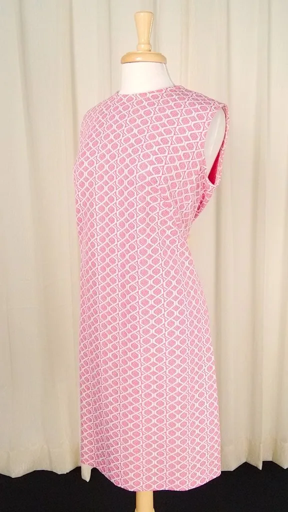 1960s Artsy Pink Dress w Coat