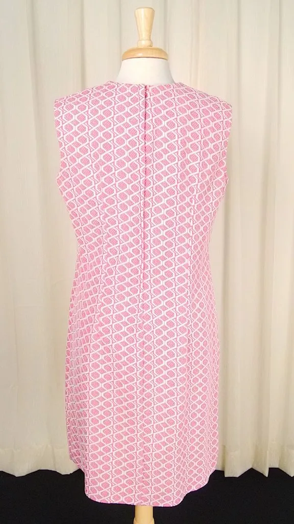 1960s Artsy Pink Dress w Coat