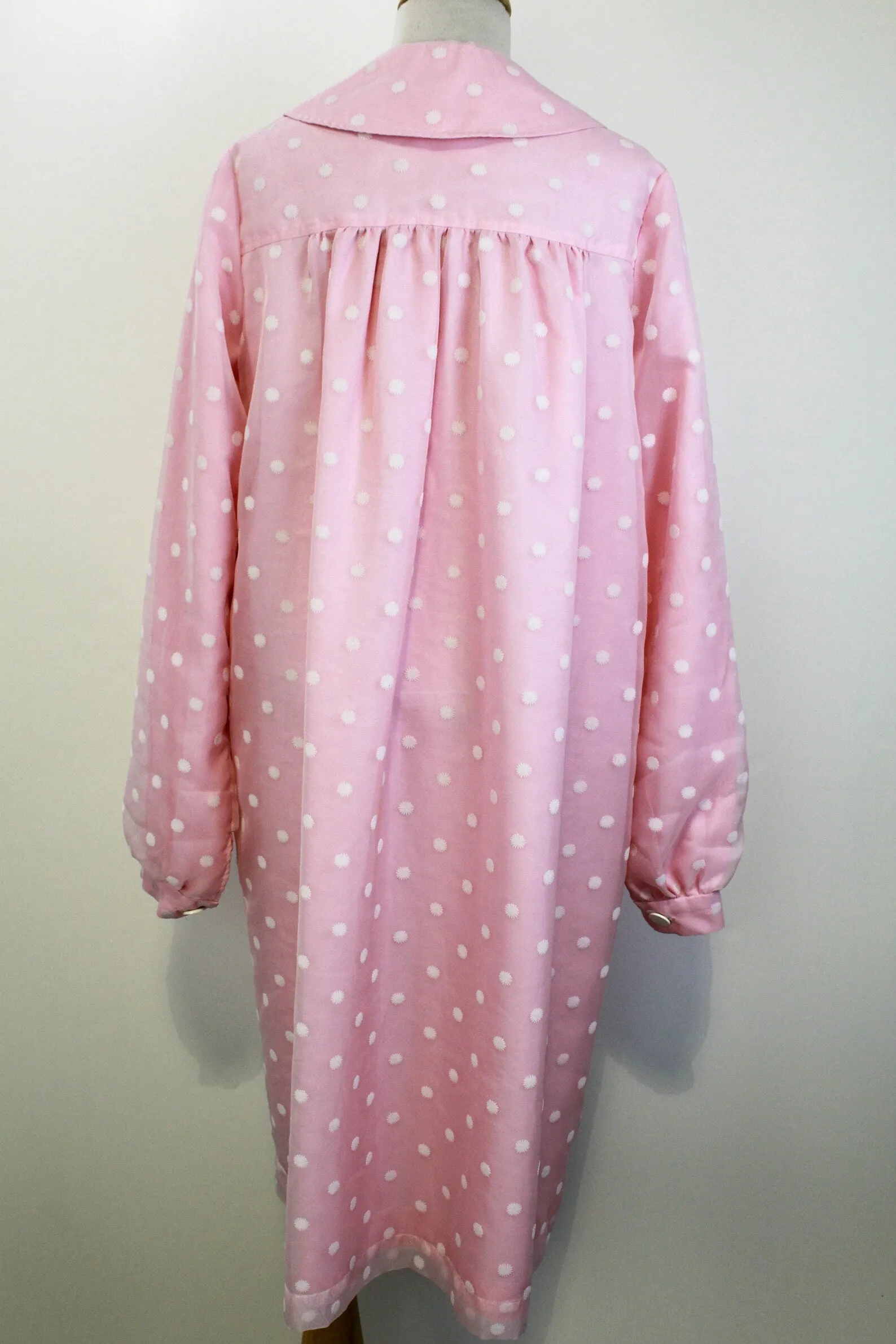 1960s-Style Pink Flower Shop Coat, Pinky's Uniform from Hairspray, Movie Costume, Embroidered P Initial
