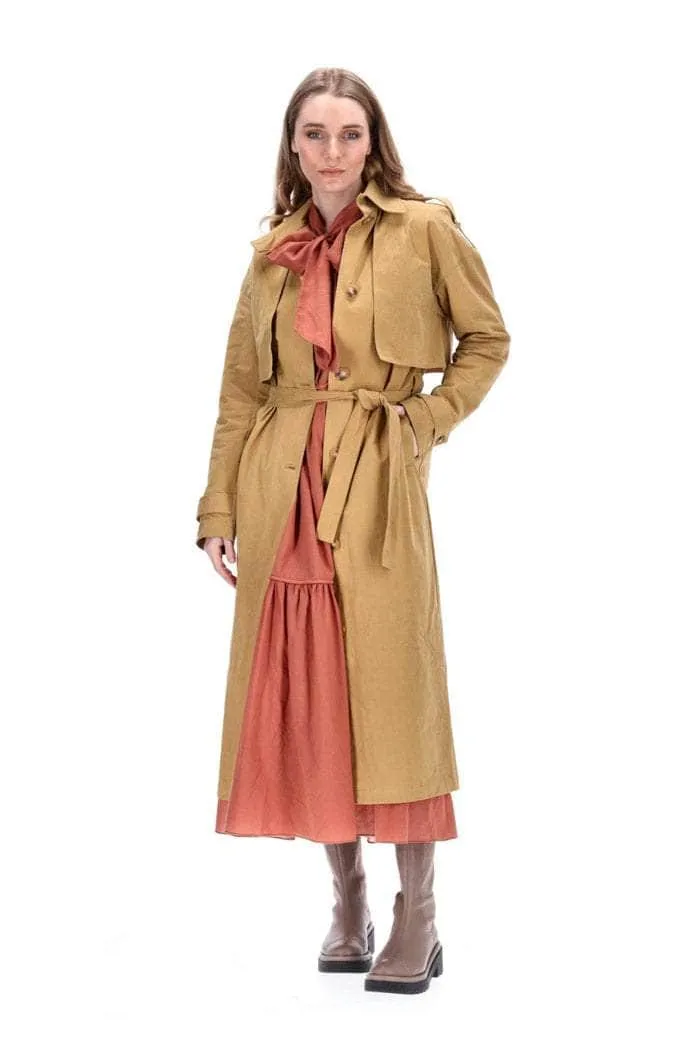 Alfie Trench Coat Ochre