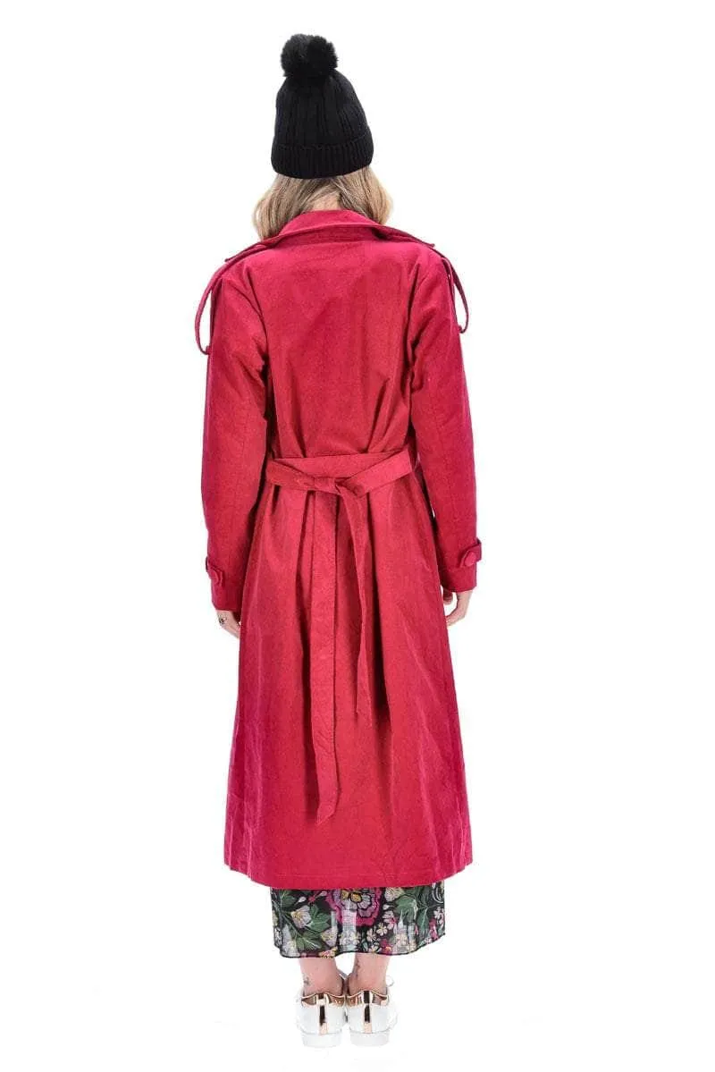 Amara Cord Cotton Trench Pink