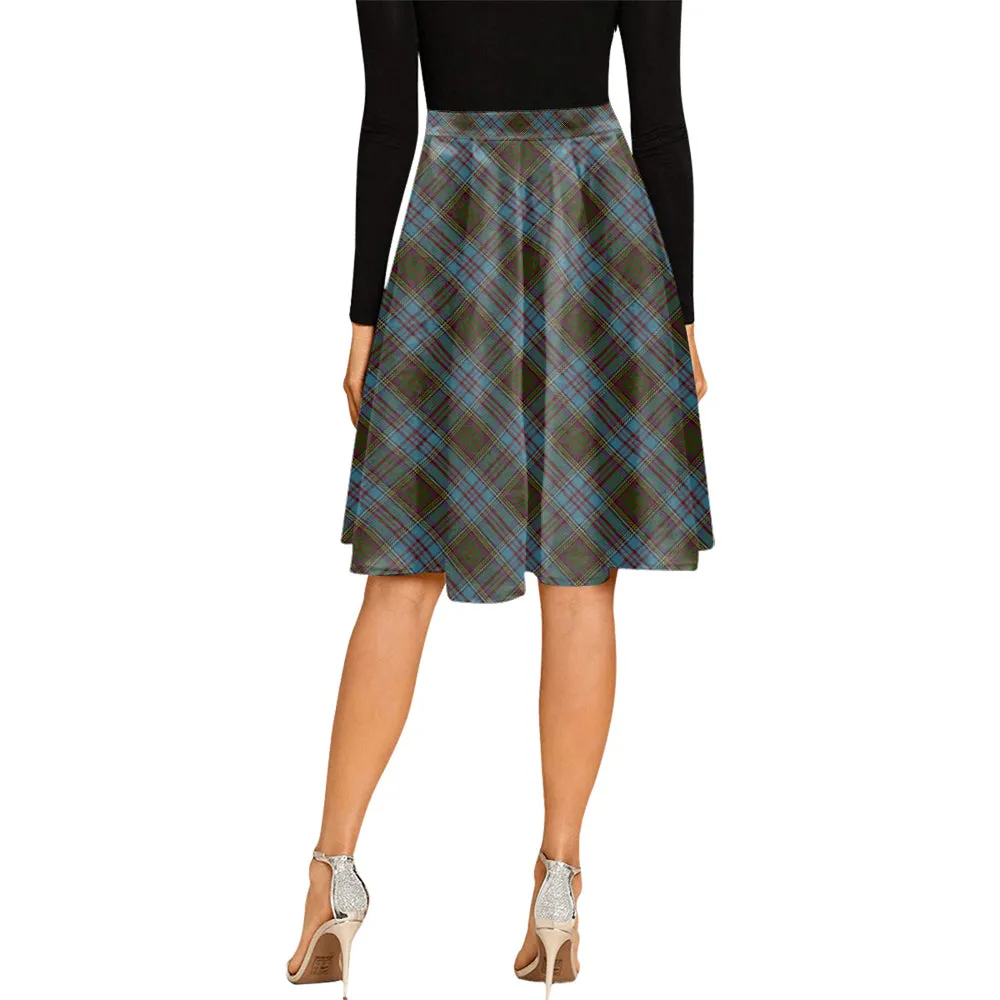 Anderson Tartan Melete Pleated Midi Skirt