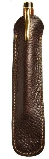 Aston Leather 1 Pen Slip Brown