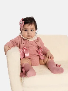 Baby Girl Emmeline Collection 2-piece Knitted Set-Dusty Pink