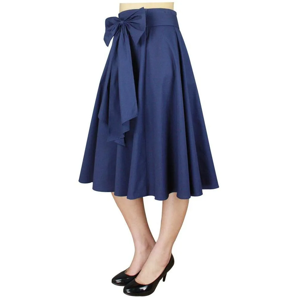 Betty Bow Circle Skirt in Navy