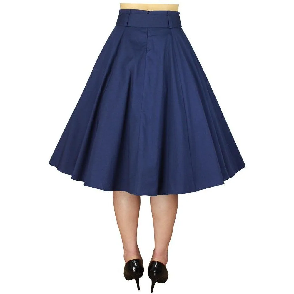 Betty Bow Circle Skirt in Navy