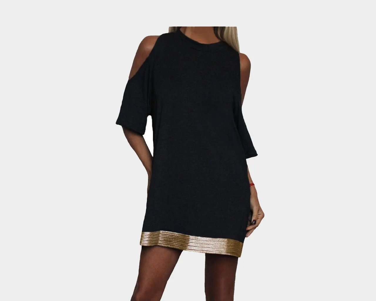 Blue Indigo Cold Shoulder Short Dress - The St. Barth