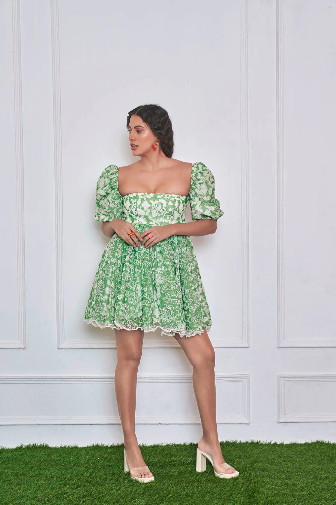 Chamomile Ballerian Ballon Sleeves Dress