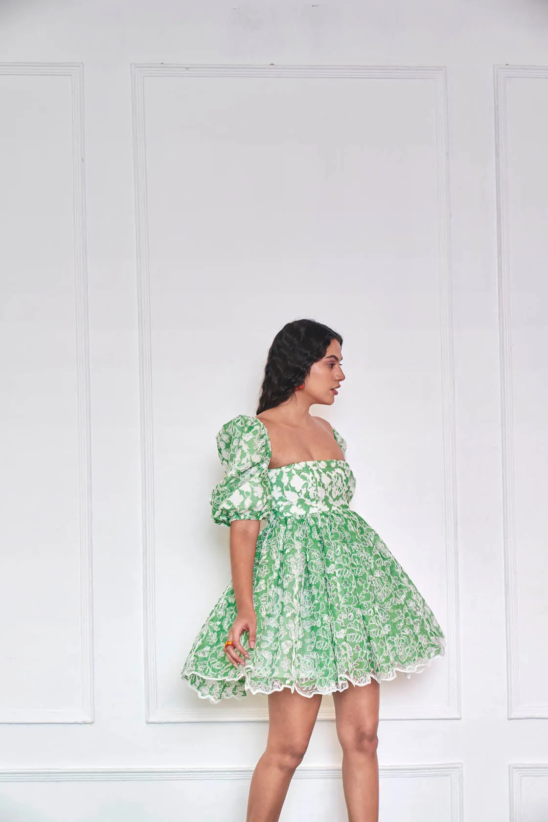 Chamomile Ballerian Ballon Sleeves Dress