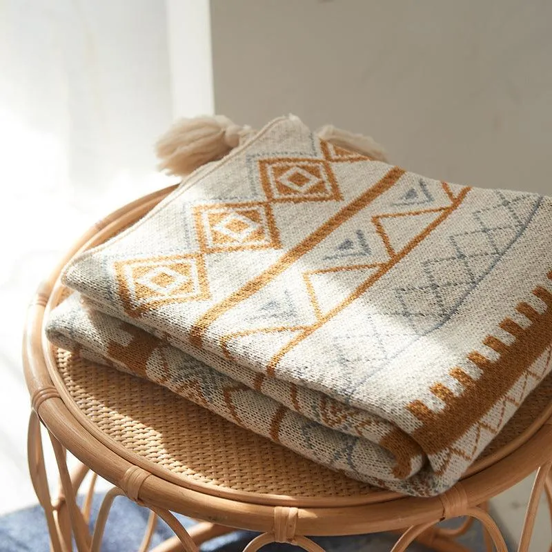 Cozy Nordic Luxe Acrylic Knit Blanket | Elegant Winter Home Decor & Sofa Throw