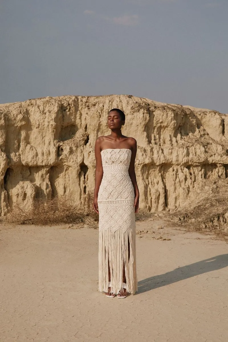 CÁRCAVAS STRAPLESS MAXI DRESS