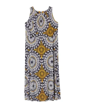 Delray Printed Maxi | Navy / Gold