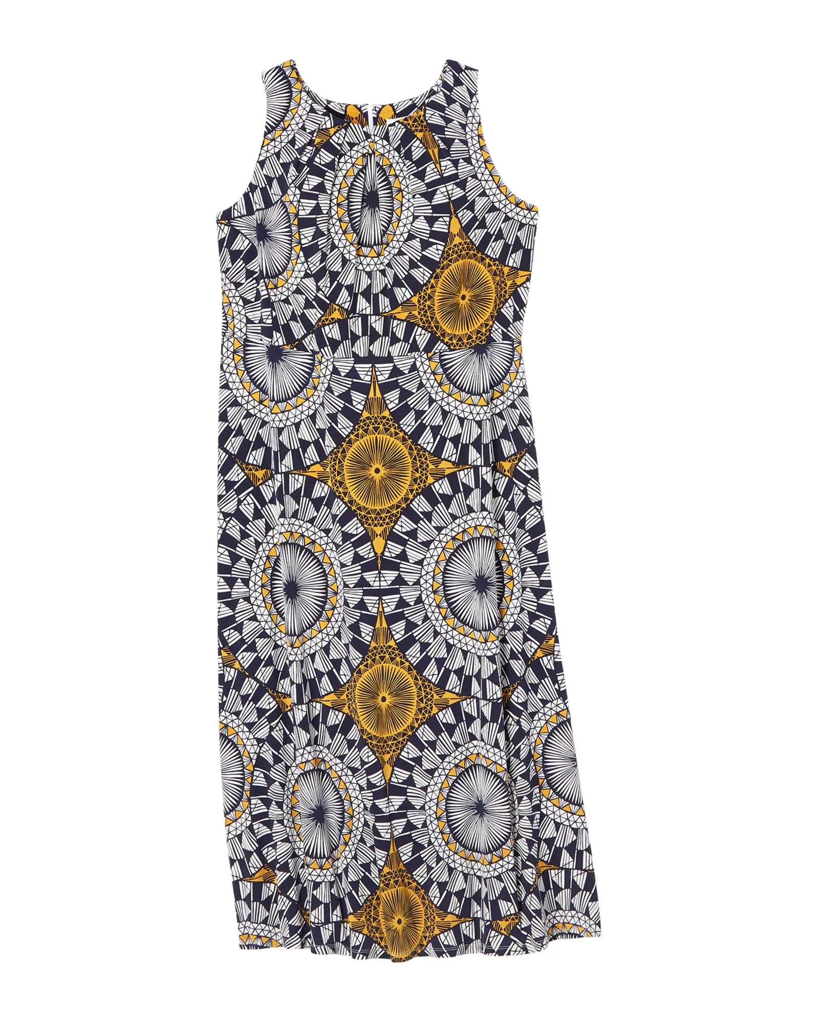 Delray Printed Maxi | Navy / Gold