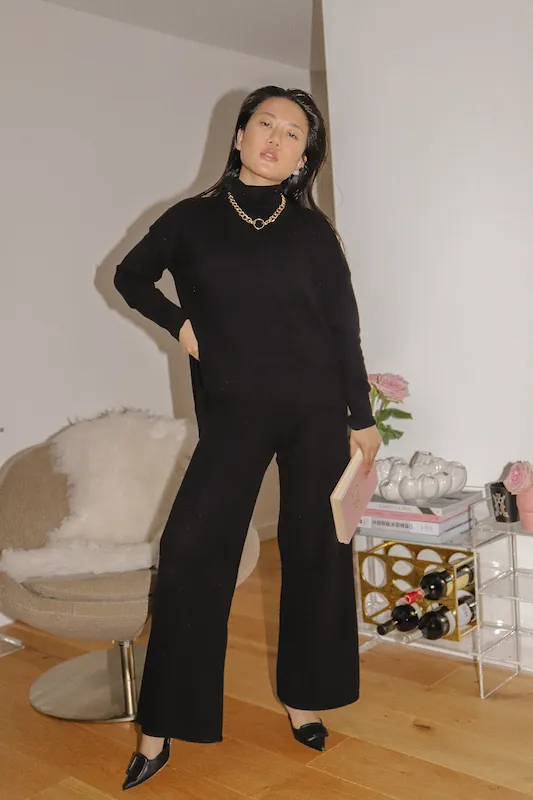 ECO: Black Polo Neck Set