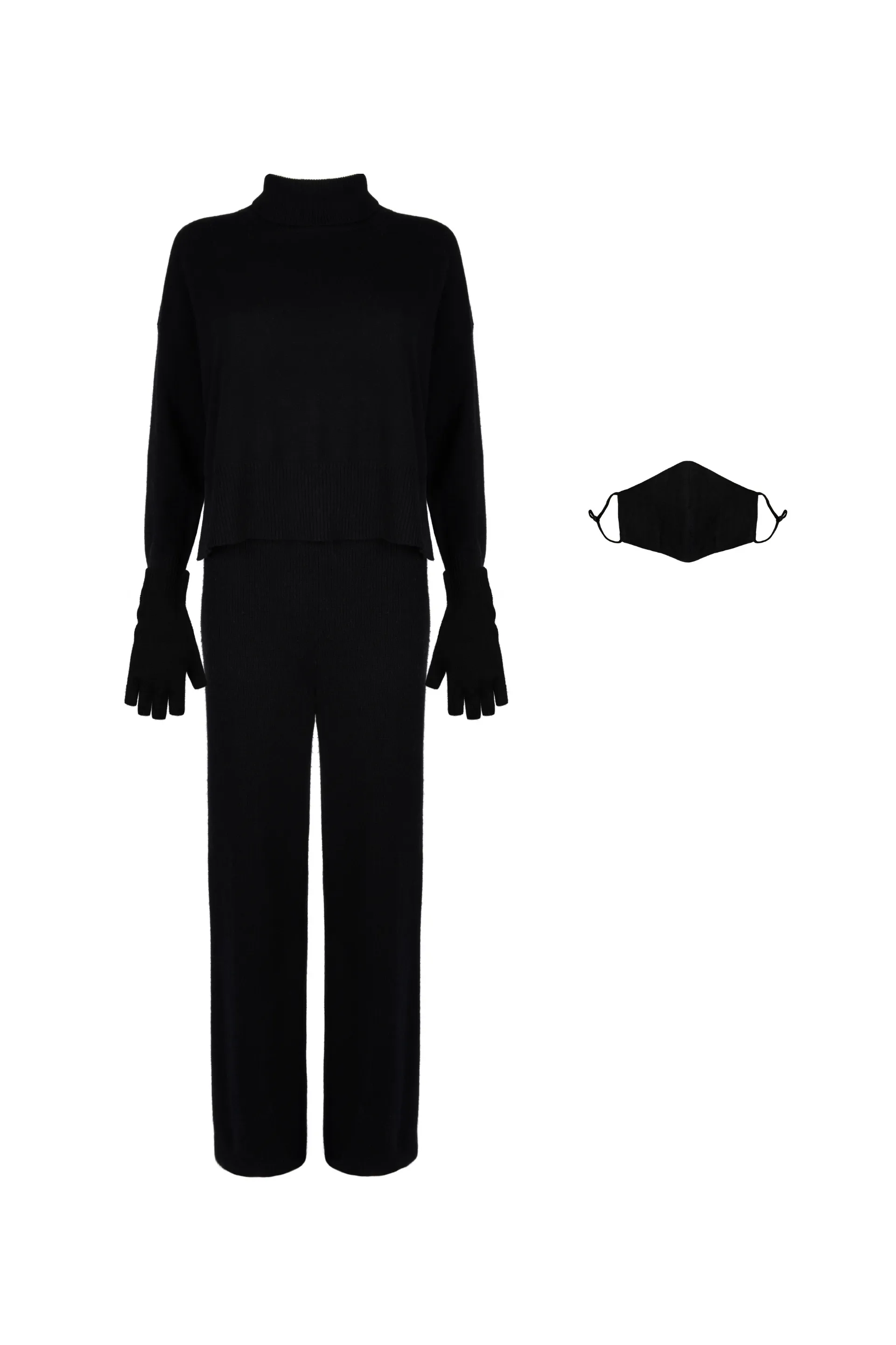 ECO: Black Polo Neck Set