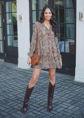 Elan Sedona Long Sleeve Tiered Dress - ***FINAL SALE***