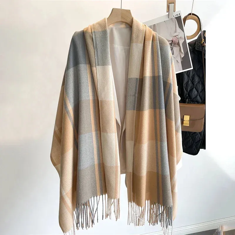 Emilia Cashmere Plaid Shawl