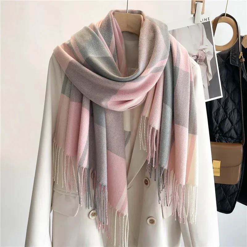 Emilia Cashmere Plaid Shawl