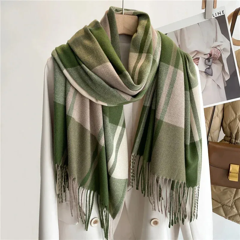 Emilia Cashmere Plaid Shawl