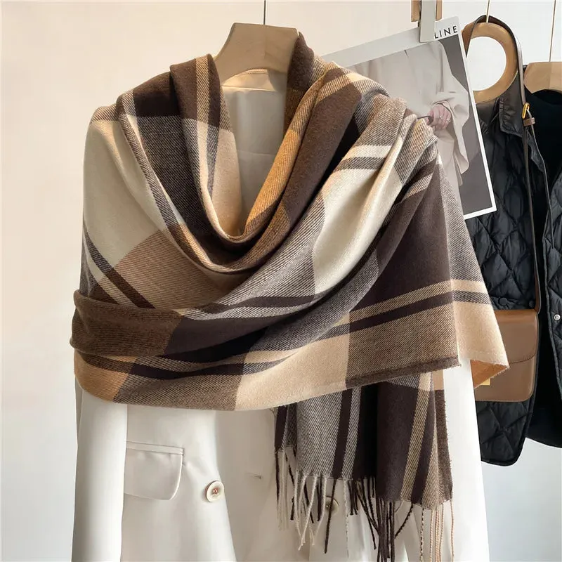 Emilia Cashmere Plaid Shawl