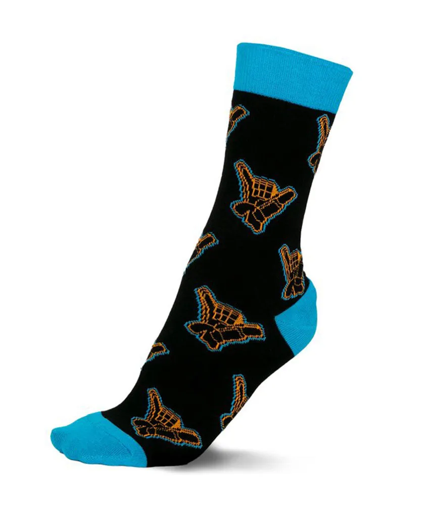 GONGSHOW ADULT GONGSHOW SHAKA GLOVE DRESS SOCKS - BLACK