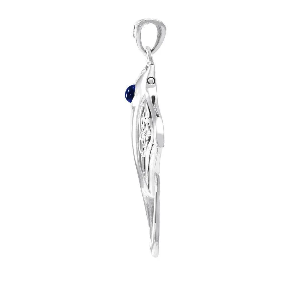 Grant the positive energy ~ Sterling Silver Manta Ray Pendant Jewelry with Gemstone TPD072