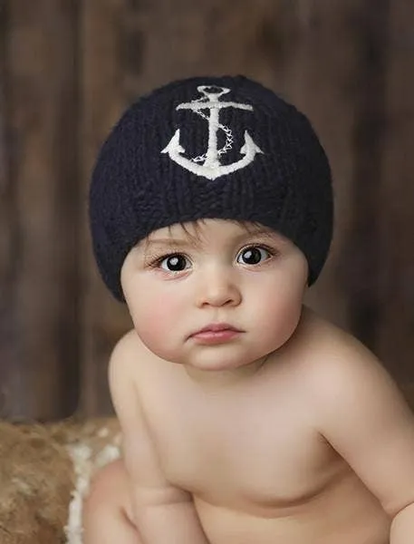 Hand Knit Kids & Baby Hat - Hudson Anchor