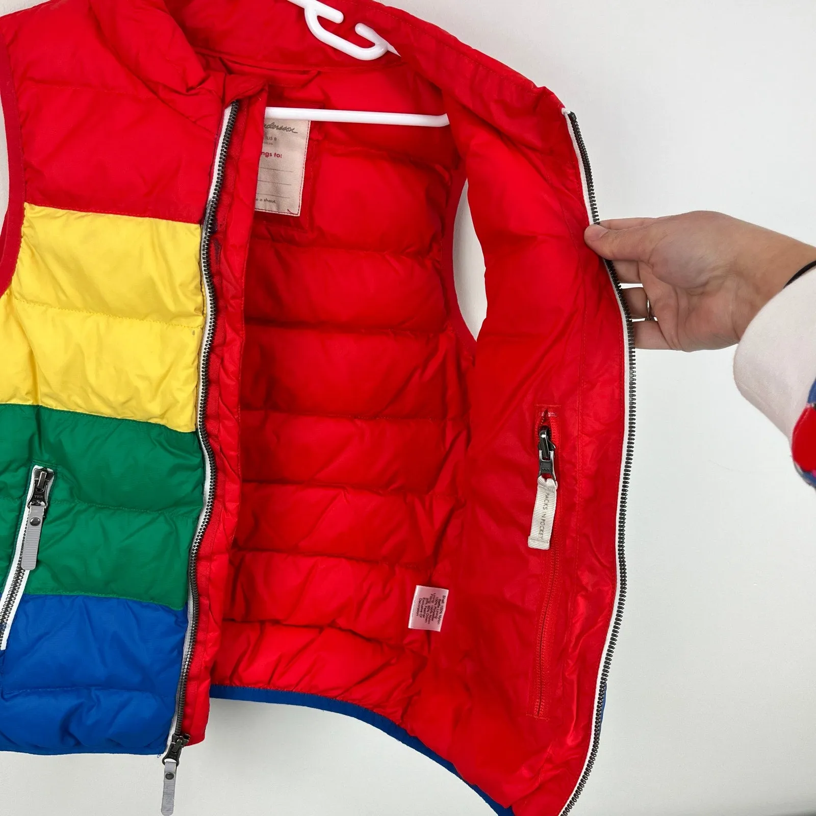 Hanna Andersson Rainbow Stripe Down Puffer Vest 130 cm 8