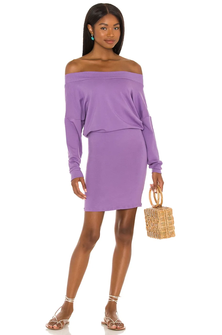 Indah Clothing Babyruth Long Sleeve Mini Dress in Chakra
