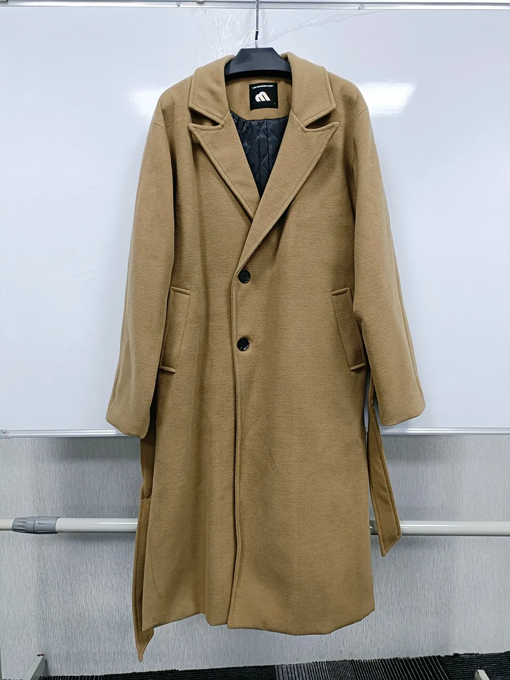 Jinquedai  Korean Trend Men's Loose Casual Single-breasted Overcoat Autumn Winter Fashion New Long Sleeve Woolen Long Coat 9D1665