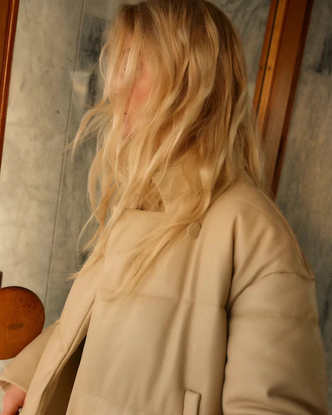 Jules Faux Down Jacket Chalk Beige