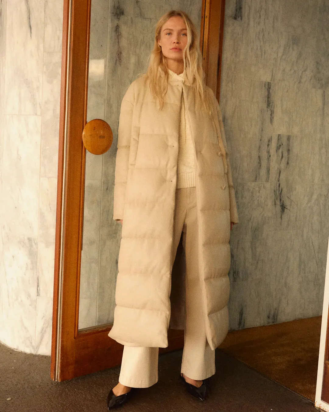 Jules Faux Down Jacket Chalk Beige