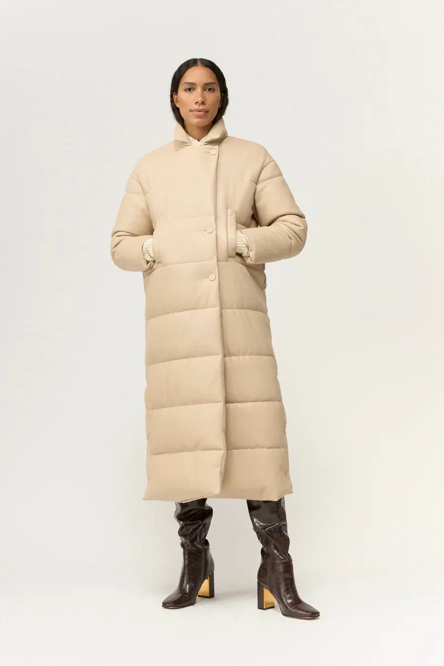 Jules Faux Down Jacket Chalk Beige