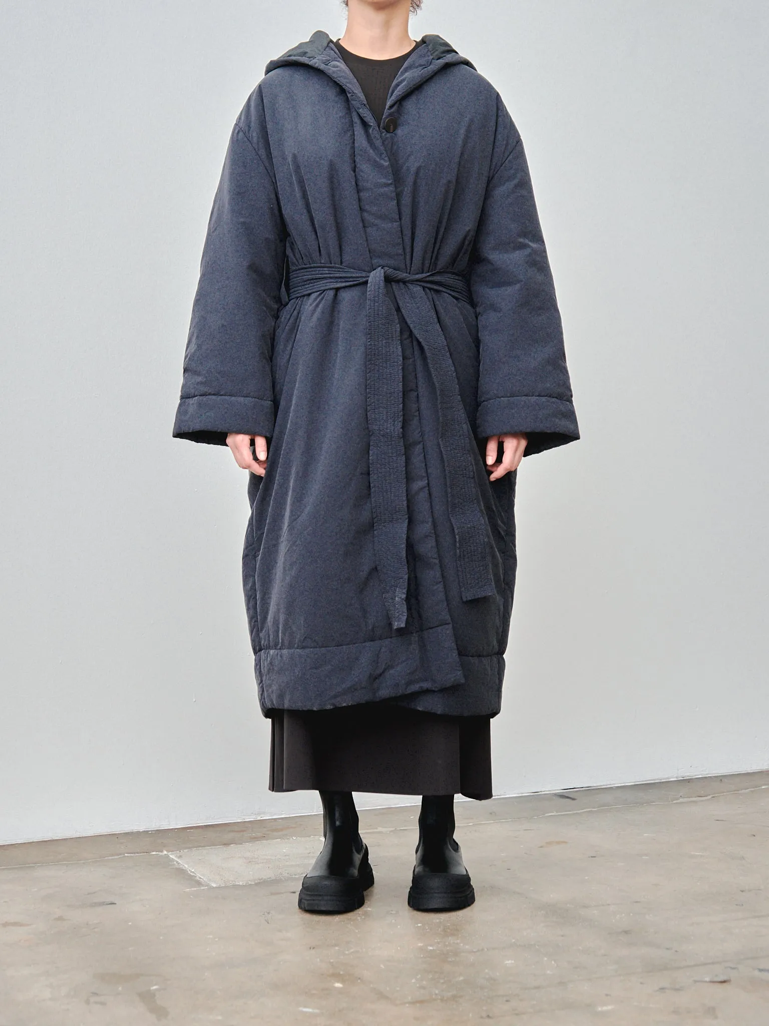 Kariba Belted Wrap Puffer Coat - Black