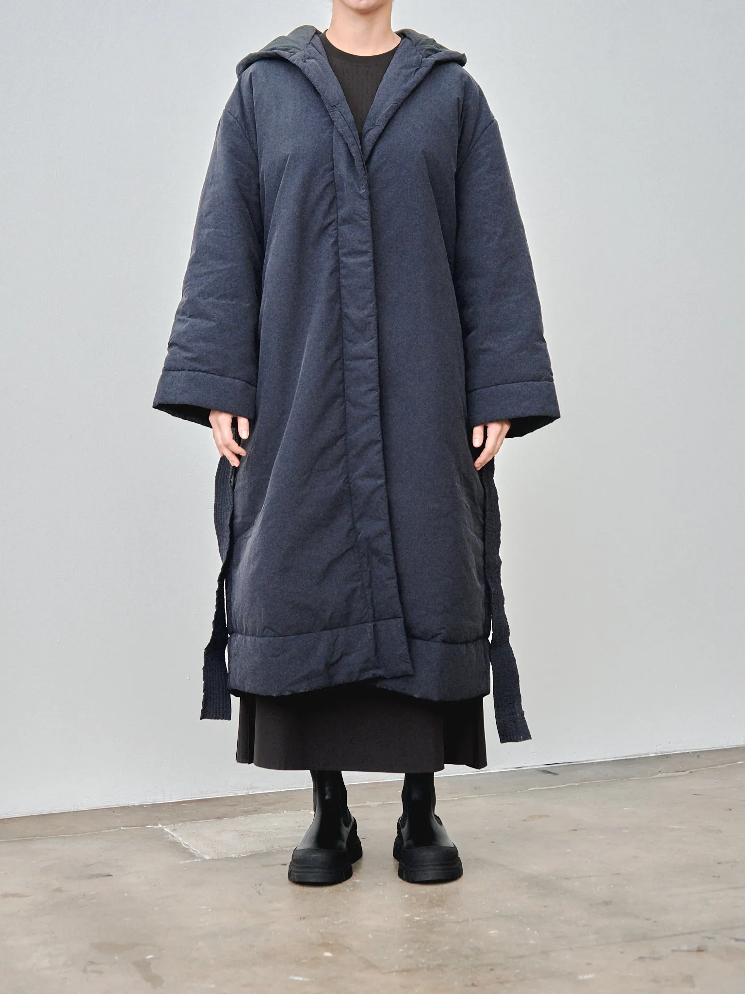 Kariba Belted Wrap Puffer Coat - Black