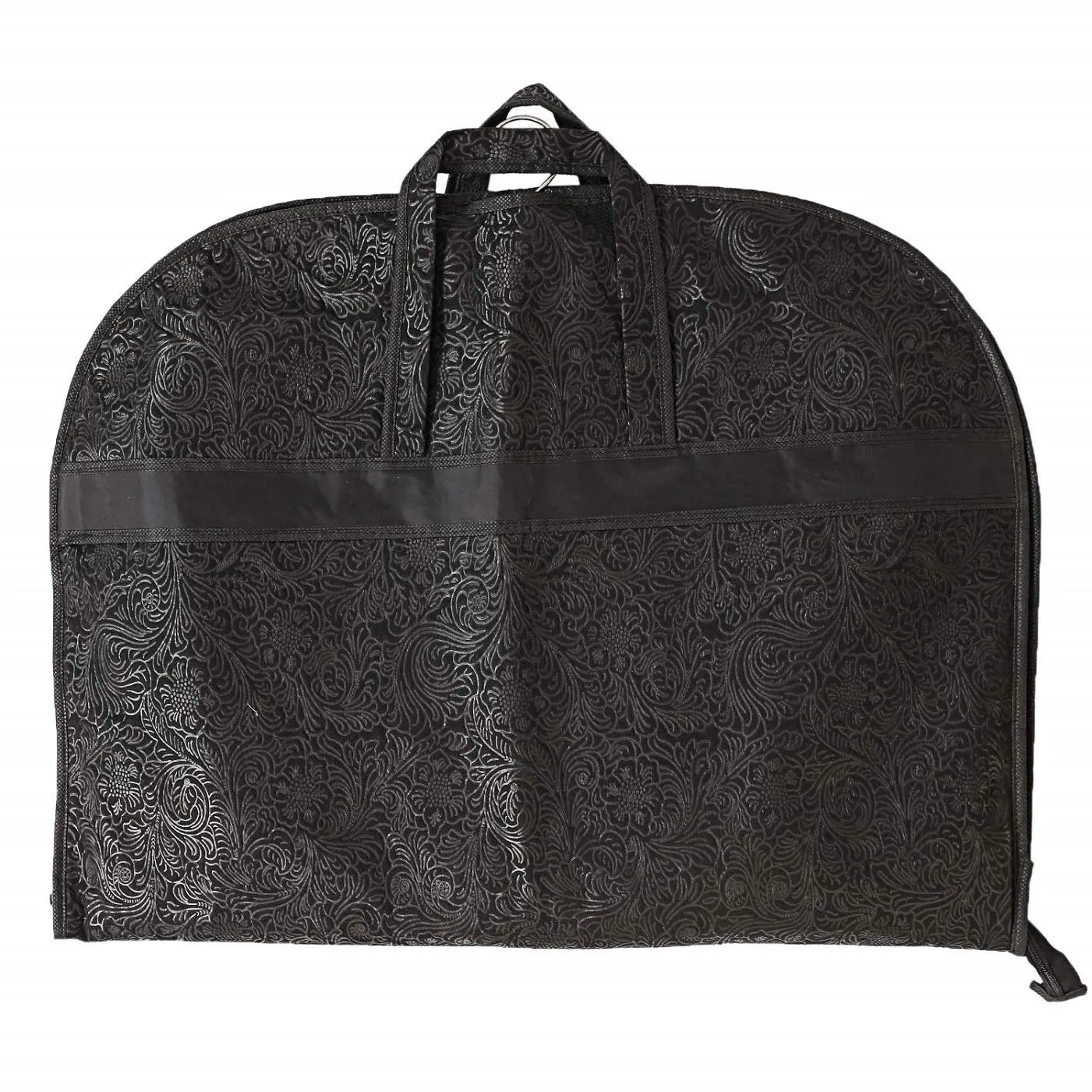 Kuber Industries Embossed Design 2 Pieces Half Transparent Non Woven Men's Coat Blazer Cover (Black) -CTKTC43444