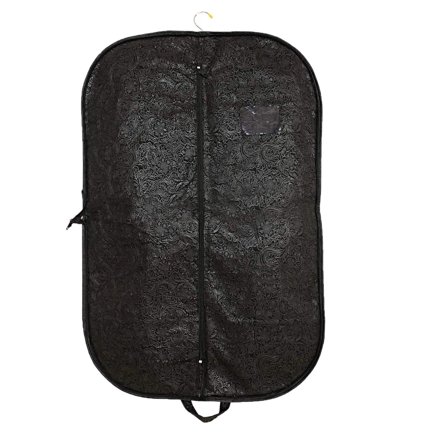 Kuber Industries Embossed Design 2 Pieces Half Transparent Non Woven Men's Coat Blazer Cover (Black) -CTKTC43444