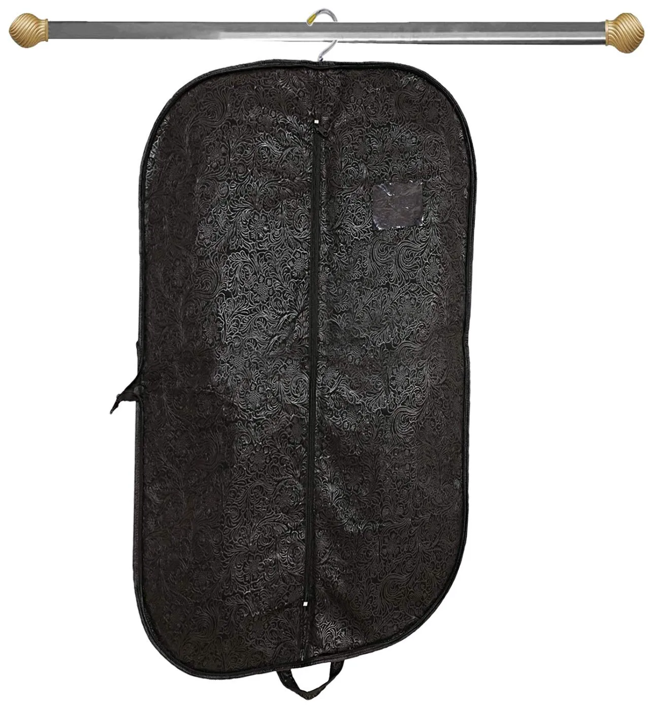 Kuber Industries Embossed Design 2 Pieces Half Transparent Non Woven Men's Coat Blazer Cover (Black) -CTKTC43444