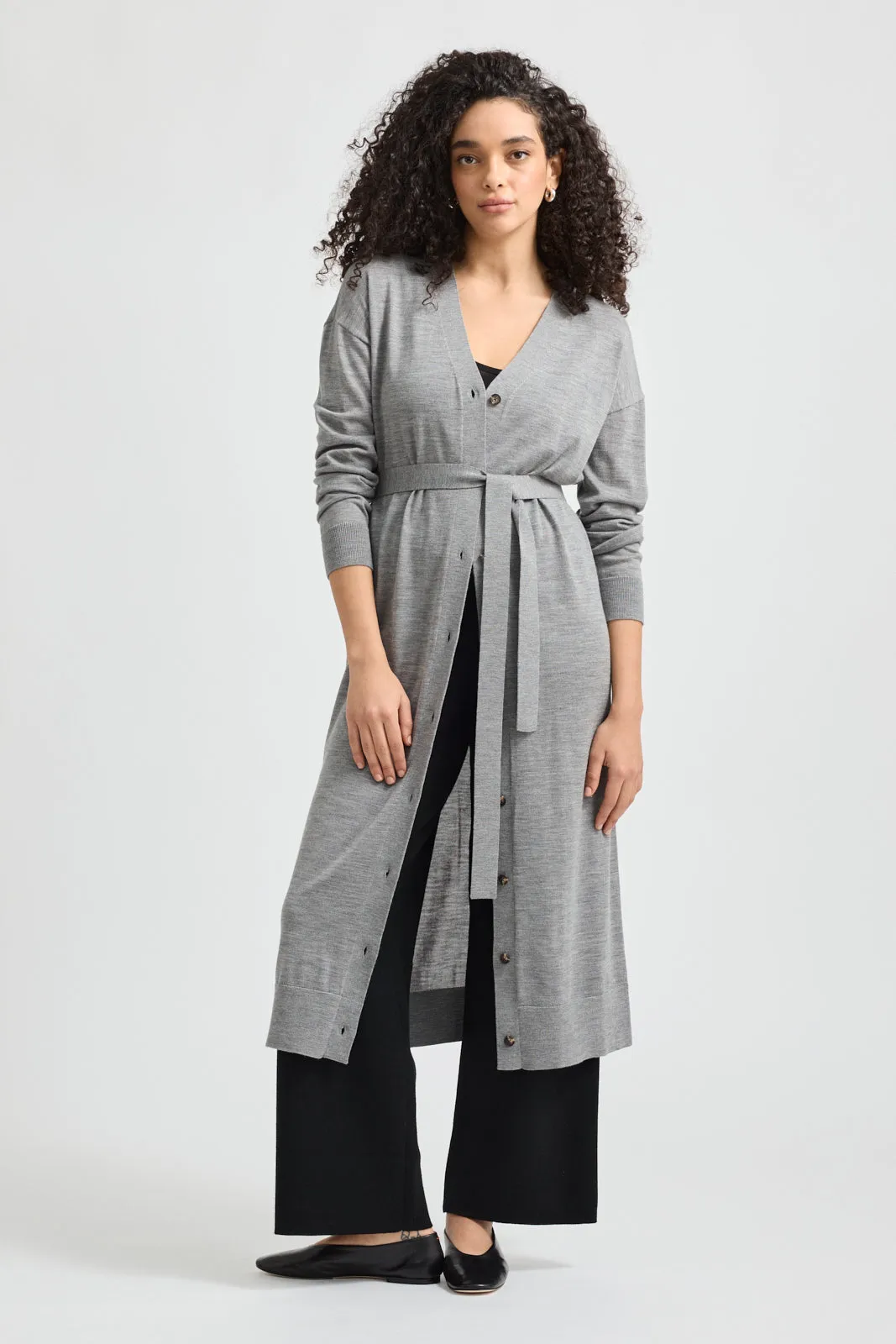 LONG V-CARDIGAN