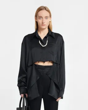 Maxon - Slip Satin Shirt - Black