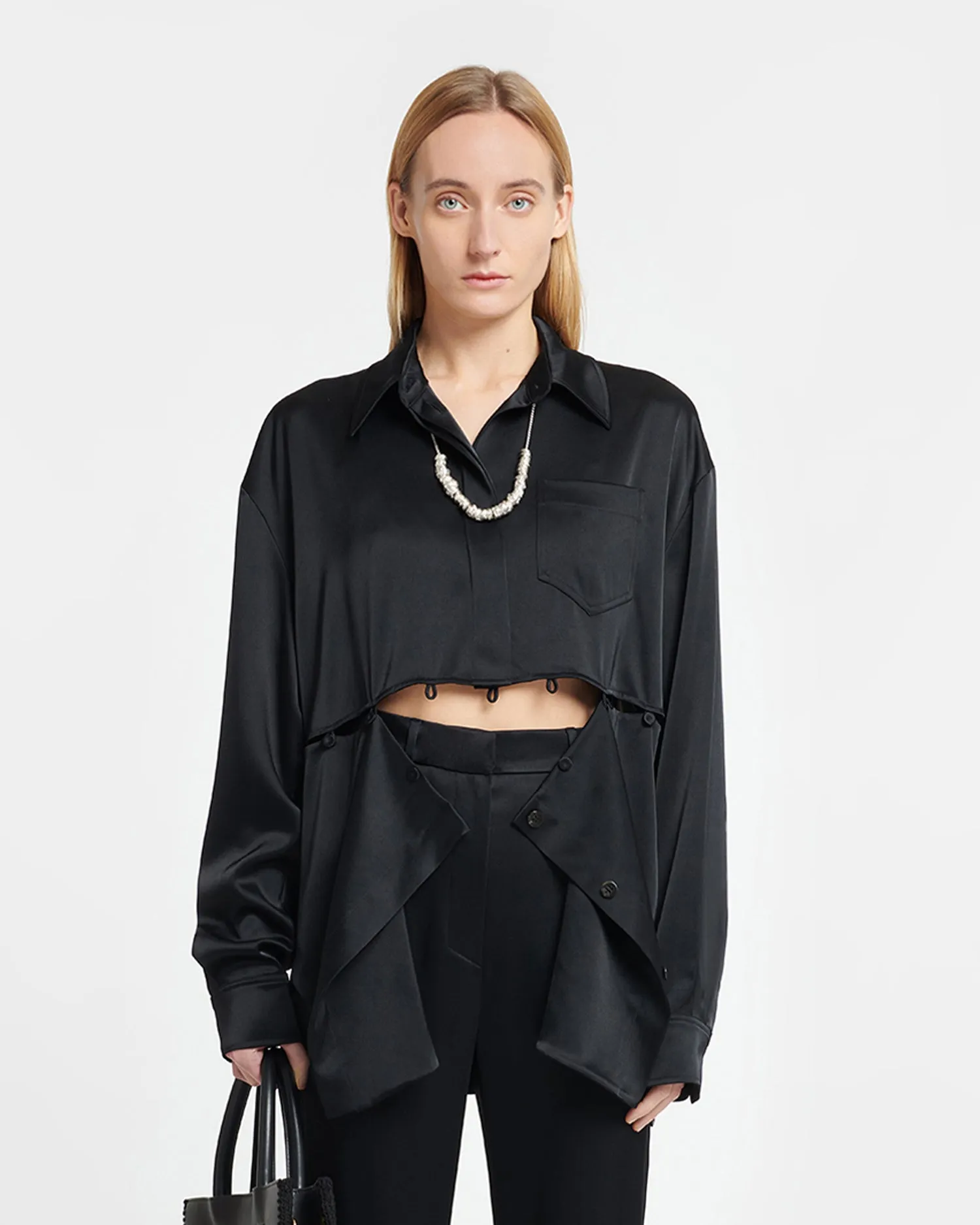 Maxon - Slip Satin Shirt - Black