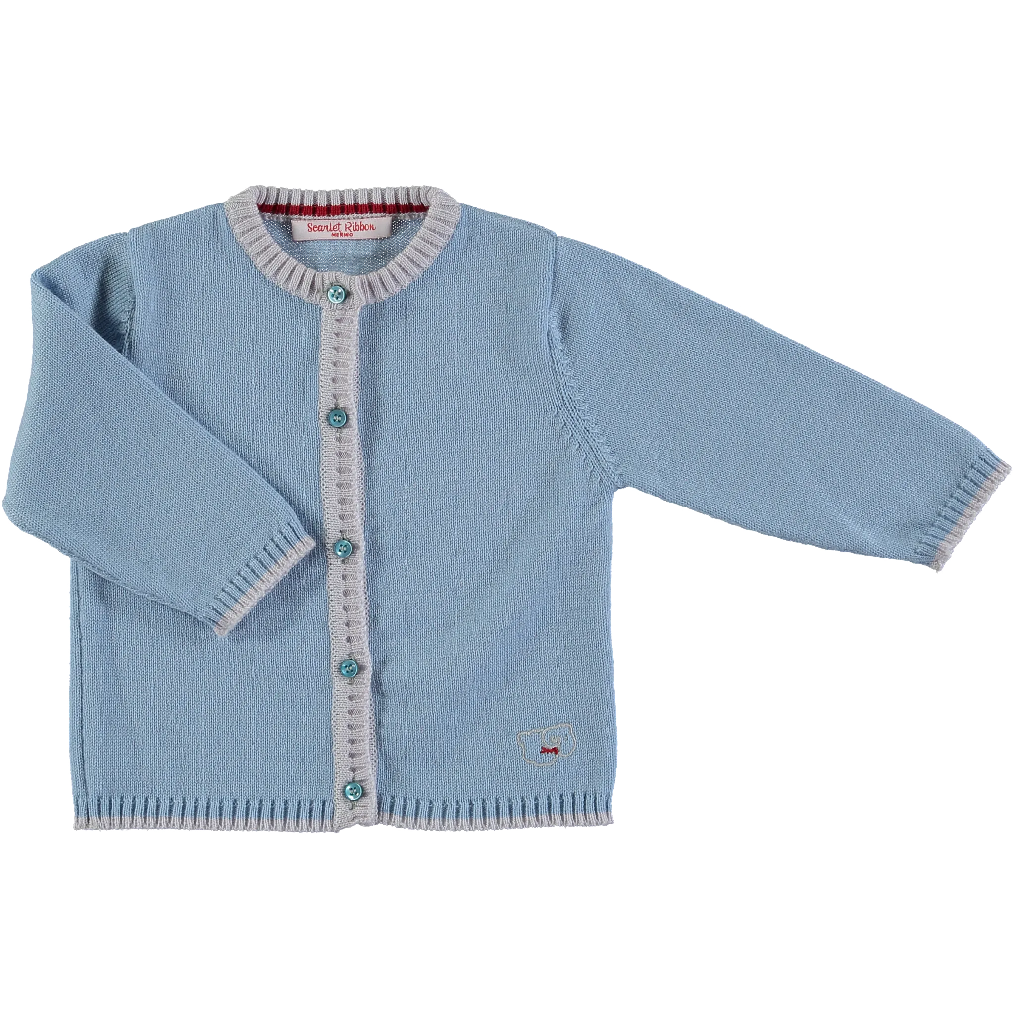 Merino Baby Cardigan - Beau Blue