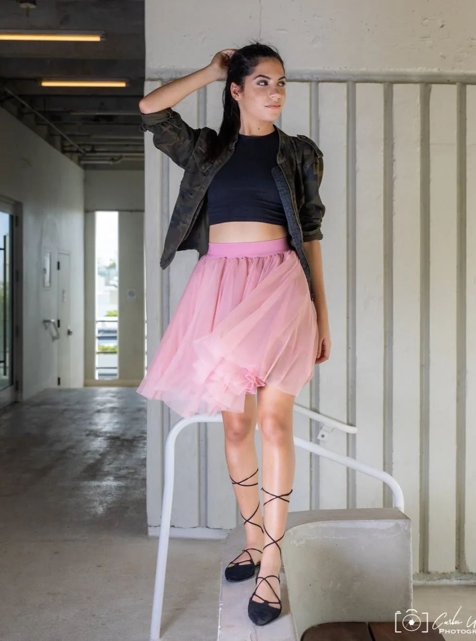 Mini Vieux Rose Tulle Skirt