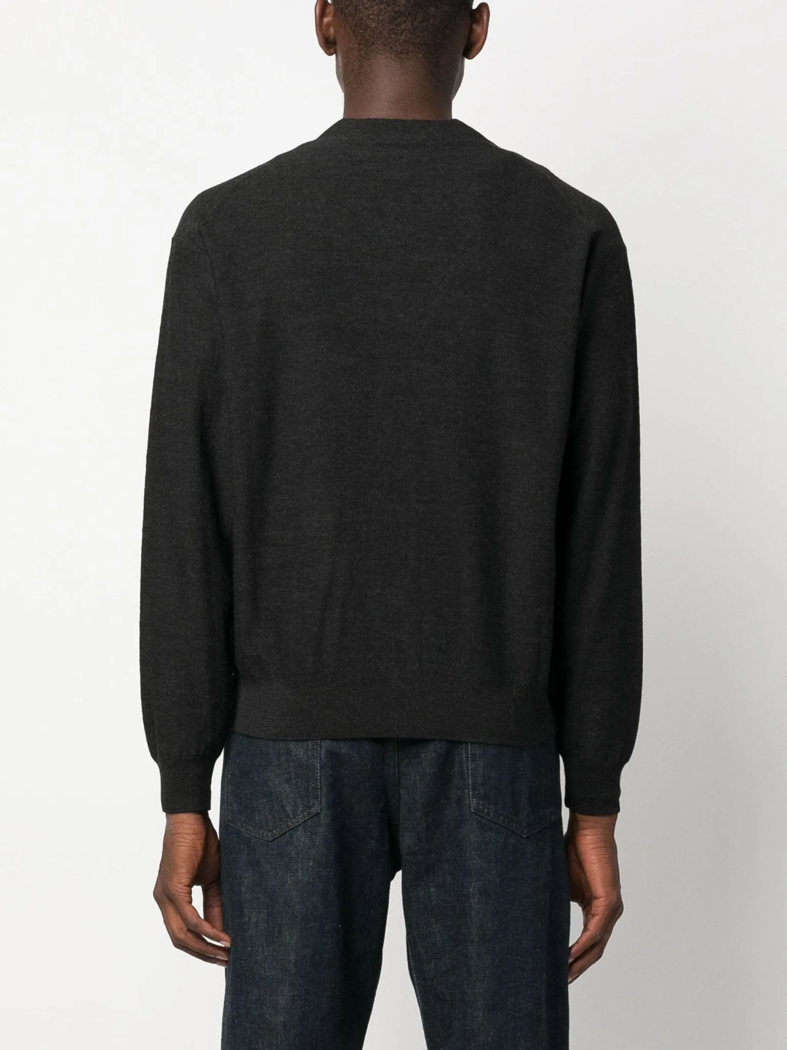 mélange-effect wool blend cardigan