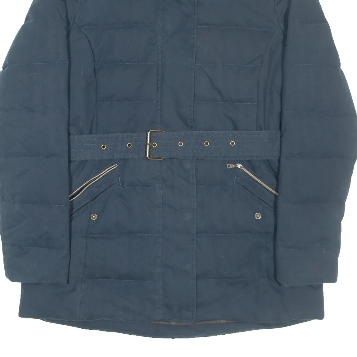 MUSTO Belted Womens Overcoat Coat Blue UK 16