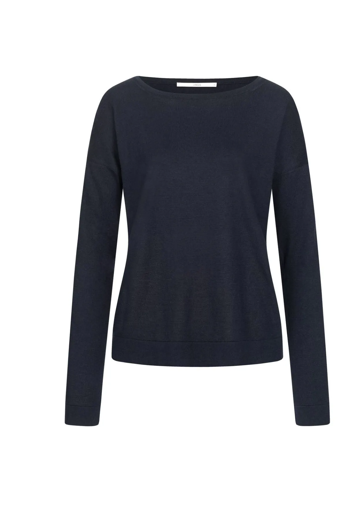 Navy Boat Neck Sweater Lanius